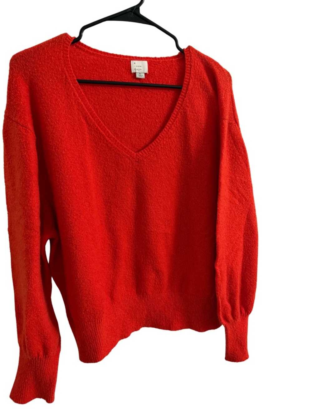 a new day Bright orange V-Neck Sweater